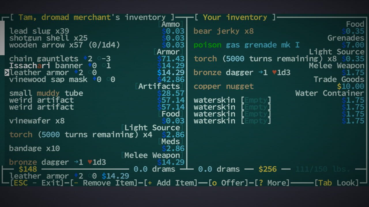 Caves of Qud gameplay